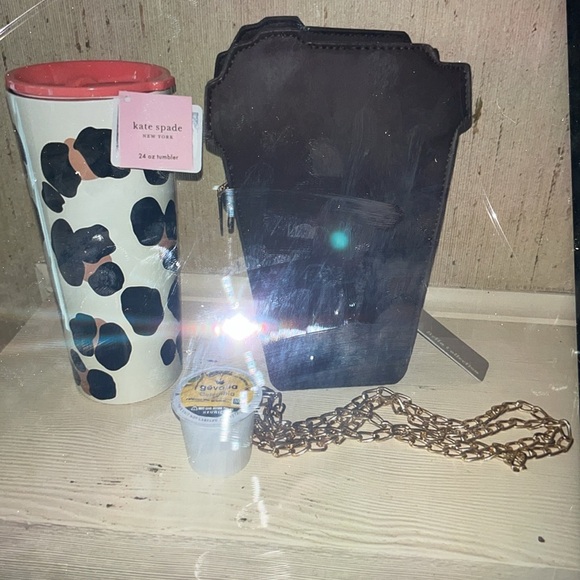 Kate spade tumbler nwt & Coffee Crossbody vegan bag New with chain - Picture 6 of 8